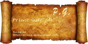 Princz Győző névjegykártya
